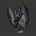 Blue Gray Orange Mechanical Robot Creature Design With Armored Body And Futuristic Features