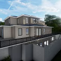 Sunlit Modern Detached Villa with Large Glass Windows Spacious Terrace and Greenery