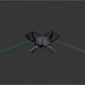 Colorful Iridescent Winged Beetle With Black Body And Long Antennae On Dark Background