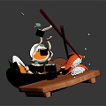 Fresh Fish Sushi On Wooden Cutting Board With Green Bowl And Chopsticks