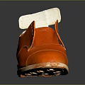 Classic Orange Leather Lace Up Dress Shoes With Brown Sole And Shiny Finish