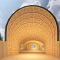 Modern Covered Bridge Landscape Bridge Landscape Covered Bridge Rain Corridor Frame Landscape Structure 3d model