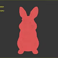 Cute Brown Rabbit Standing With Large Ears And Front Paws Together On Gray Background