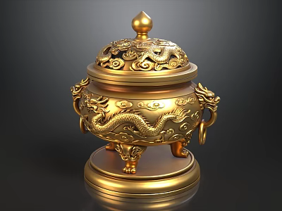 Luxury Gilt Chinese Style Sofa And Tea Table Set With Exquisite Classic Dragon Carvings 3d model