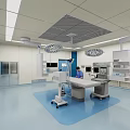 Hospital Outpatient Clinic Modern Operating Room With Surgical Lights Operating Table And Medical Equipment