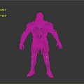 Standing Warrior Character in Silver Armor with Golden Accents Brown Tunic