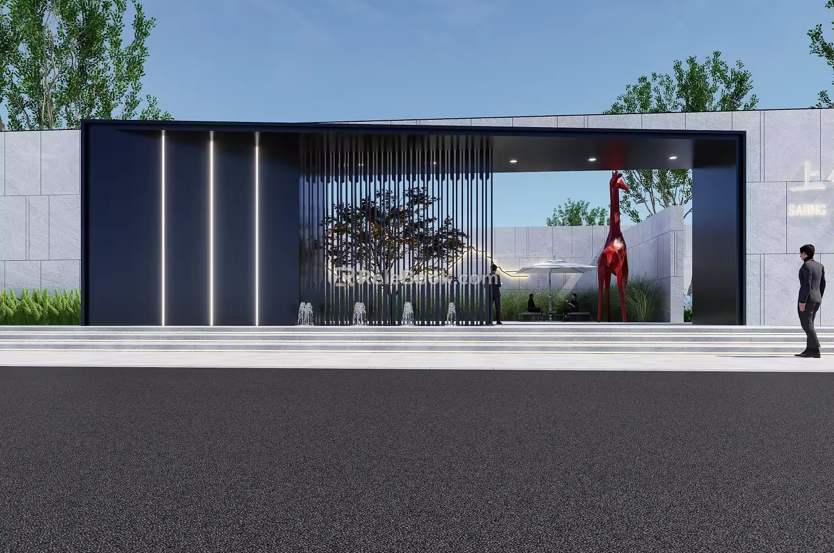 Simple entrance gate 3d model