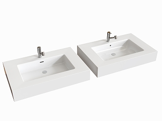 Ceramic integrated basin under-counter basin washbasin faucet 3d model