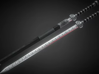 Chinese Style Sword Long Sword Longquan Sword Ruyi Sword Cold Weapon 3d model