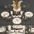 Modern Tableware Vase Plate Knife and Fork 3d model