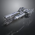 Futuristic Sci Fi Spaceship Model With Detailed Metallic Mechanical Structure 3d model