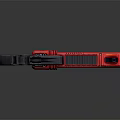 Futuristic Red Pistol Weapon With Black Grip And Modern Tech Design Features