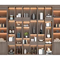 Elegant Wooden Decorative Cabinet With Lighting And Display Items Like Bottles Books Vases