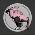 Man in Pink Inter Miami Uniform with Number 10 and Green Shoes on White Base
