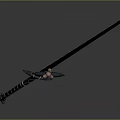 Medieval Decorative Sword With Intricate Hilt Long Sharp Blade Displayed On Metal Stand