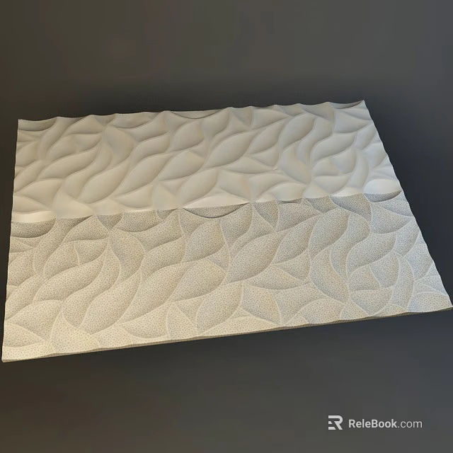 Elegant White Decorative Wall Panel With Leaf Pattern Textured Surface Design 3d model