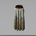Elegant Long Skirt With Red Top White Body And Colorful Floral Pattern