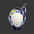Decorative Hat Shaped Ornament With Purple Blue Crown And Flower Decorations