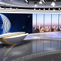 Modern News Studio Featuring Globe Background and 630 News Lighting Design