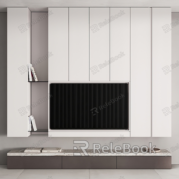 Modern TV background wall TV wall model