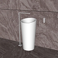 Modern vertical sink toilet basin 3d model