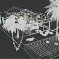 Detached Villa With Swimming Pool Surrounded By Palm Trees Lounge Chairs And Wooden Deck Floats