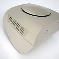 White Household Appliance with Round Top Ventilation Grilles and Blue Indicator Light