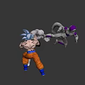 Game and Movie Characters in Intense Fighting Action with Super Saiyan and Alien Warriors