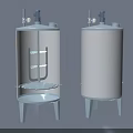 Industrial Equipment Cylindrical Storage Tanks With Stands And Top Valves
