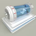 Cylindrical Daily Use Electrical Appliance With Transparent Blue Body Silver Metal Parts And White Base