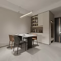 Modern Living Dining Room Interior With White Sofa Coffee Table Dining Chairs And Wall Art