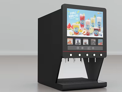 Restaurant Self Service Beverage Dispenser With Digital Screen And Multiple Spouts 3d model