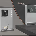 Modern White and Gray Water Dispensers with Digital Display and Sleek Design for Home Use