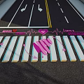 Creative Plaza Paving With Pink Hearts Music Notes And Arrow Patterns