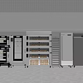 Stainless Steel Commercial Kitchen Appliances With Ovens Refrigerators Freezers And Mixer Rack