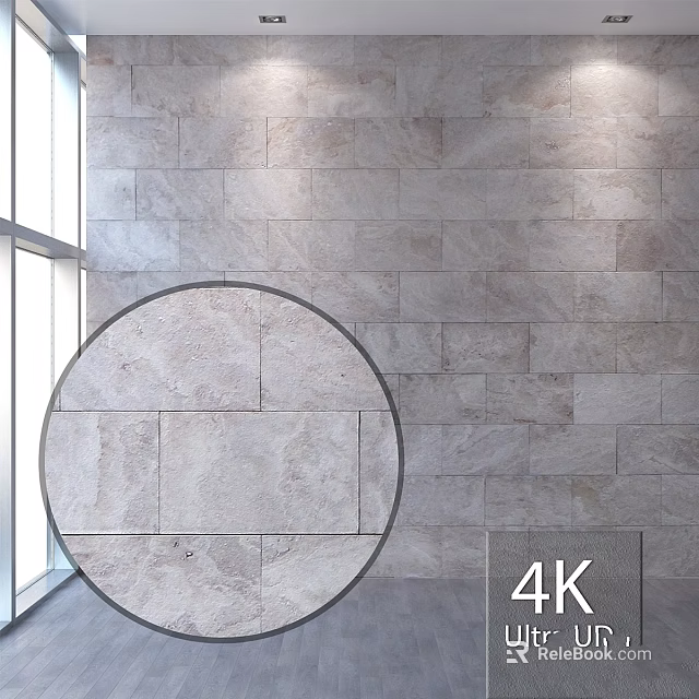 Modern Natural Stone Wall Panel Design With Textured Surface In 4K Quality 3d model 