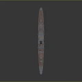Detailed Warship Model with Turrets Antennas Gray Hull and Red Deck as Waterborne Transport