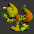Cartoon Red Fox Character In Detective Role With Magnifying Glass And Scarf