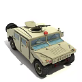 Military Style Utility Vehicle With Large Tires And Roof Equipment