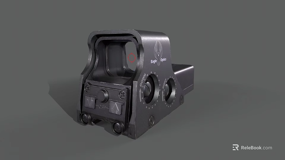Compact Black EOTech Holographic Tactical Weapon Sight with Adjustment Knobs and Buttons 3d model 