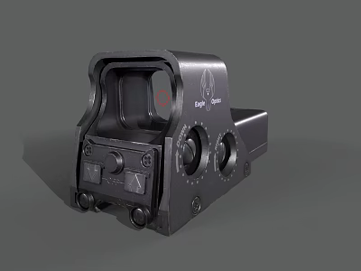 Compact Black EOTech Holographic Tactical Weapon Sight with Adjustment Knobs and Buttons 3d model