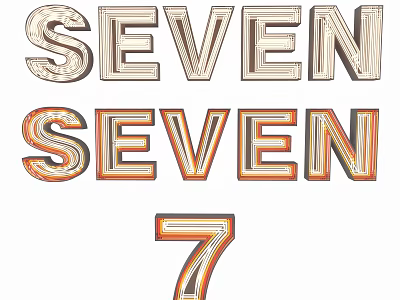 Stylish Decorative Wall Decor With SEVEN Alphabet Letters And Number 7 Design Elements 3d model