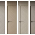 Modern Hinged Doors With Wood Grain Design Different Colors And Metal Door Handles For Interior