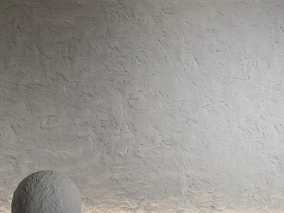 Gray Textured Wall With Small Round Stone Sphere At Bottom 3d model