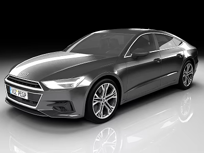 Luxurious Modern Audi Coupe With Sleek Silver Gray Body And Sporty Alloy Wheels 3d model