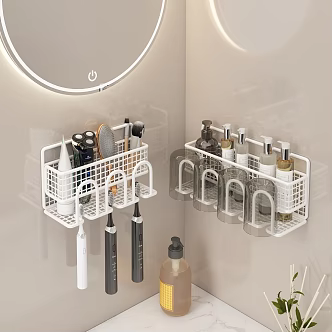 Modern Storage Rack Bathroom Wall Storage Rack Iron Storage Rack 3d model