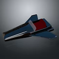 Futuristic Aircraft Model With Sleek Blue Body Red Interior And Metallic Finish