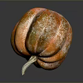 Fresh Ripe Orange Pumpkin With Textured Surface And Glossy Finish