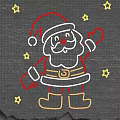 Neon Decorative Light With Santa Claus Design And Yellow Stars For Festive Use