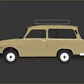 Vintage Beige Station Wagon With Roof Rack Classic Retro Exterior Design